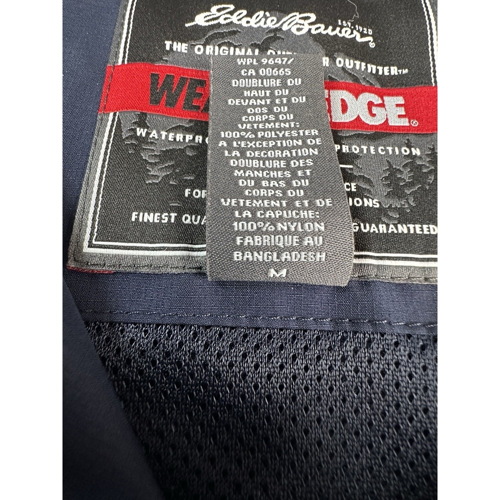 Eddie Bauer WeatherEdge Jacket Women's Medium Navy Blue Waterproof Hooded - Picture 6 of 16
